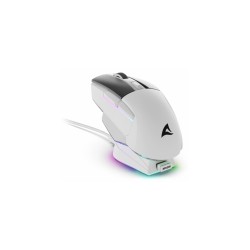 Sharkoon Skiller SGM50W - Dual-Mode Gaming Mouse, White - 6400 DPI, Right-Hand, RGB, Charging Dock