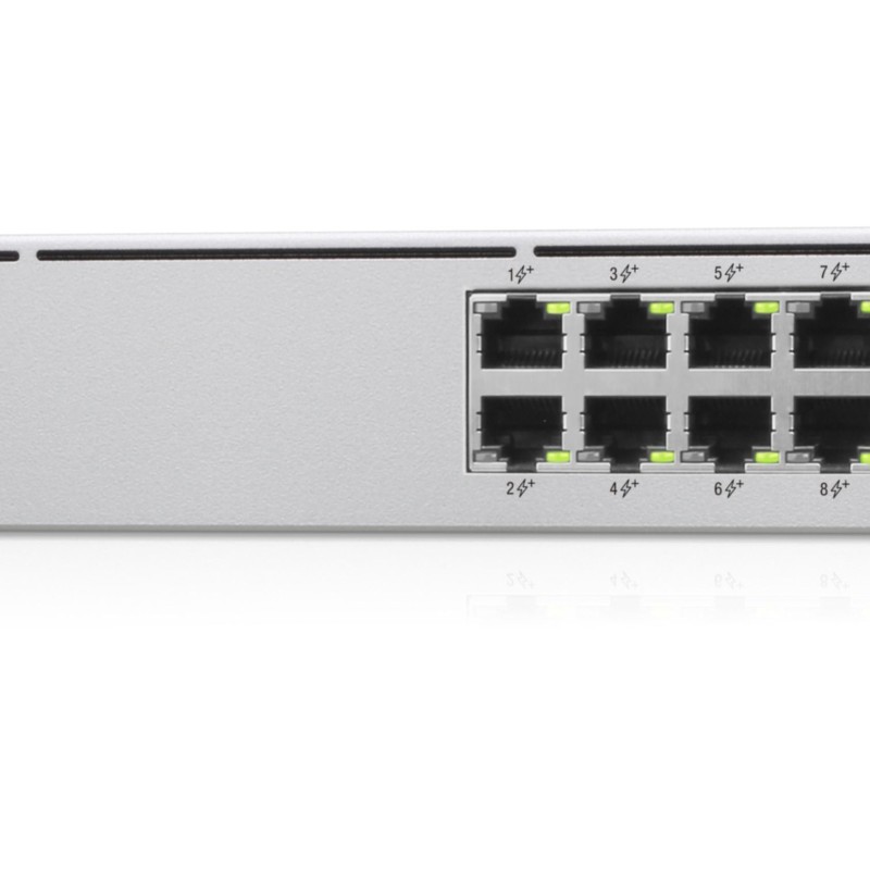 Ubiquiti UniFi Switch - USW-16-POE - 16-Port Gigabit Managed L2/L3 PoE, 2 SFP, Touchscreen (Black)
