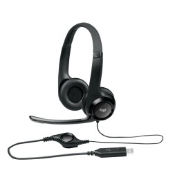 Logitech H390 - 981-000406 - USB-A Wired On-Ear Headset, Black, Noise-Cancelling Boom Mic — Buy in Cyprus with Fast Delivery