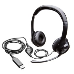 Logitech H390 - 981-000406 - USB-A Wired On-Ear Headset, Black, Noise-Cancelling Boom Mic — Buy in Cyprus with Fast Delivery