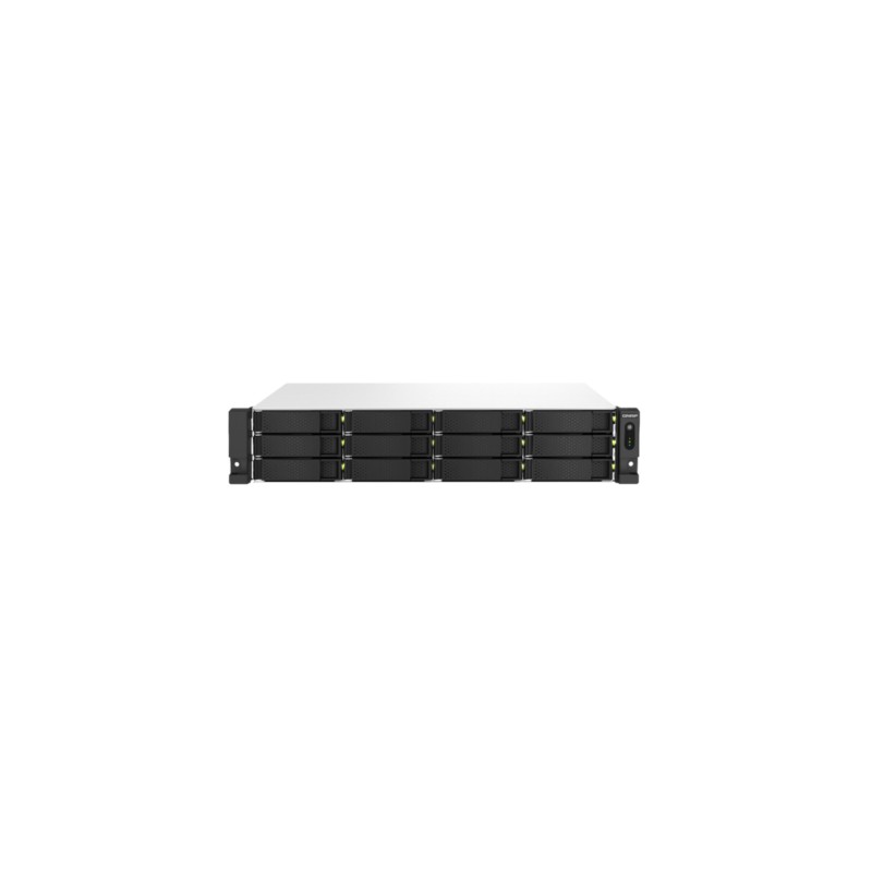 QNAP TS-1264U-RP-8G - 12-Bay 2U Rack NAS, Intel Celeron 2.0/2.9GHz, 8GB DDR4, Redundant PSU, Aluminum/Black
