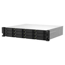 QNAP TS-1264U-RP-8G - 12-Bay 2U Rack NAS, Intel Celeron 2.0/2.9GHz, 8GB DDR4, Redundant PSU, Aluminum/Black