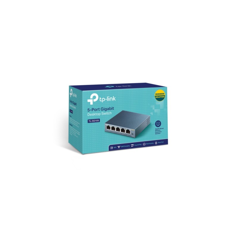 TP-Link TL-SG105 - 5-Port Gigabit Unmanaged Desktop Switch, Black Metal Housing — Buy in Cyprus with Fast Delivery