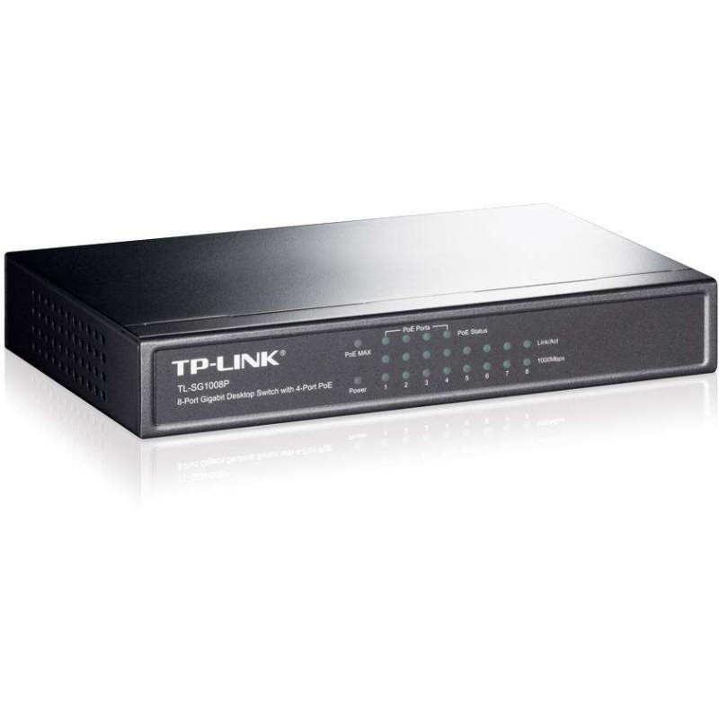 TP-Link 8-Port Gigabit Unmanaged Switch TL-SG1008P - 4x PoE, 53W Budget, Fanless Desktop — Buy in Cyprus with Fast Delivery