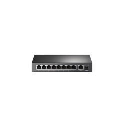 TP-Link TL-SF1009P - 9-Port Fast Ethernet Unmanaged Switch, 8x PoE+ Ports, 65W Budget, Black