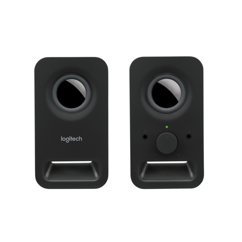 Logitech Z150 Speakers - 980-000814 - Compact 2.0 PC Speakers, 3W RMS, Black (3.5mm, AC Powered)