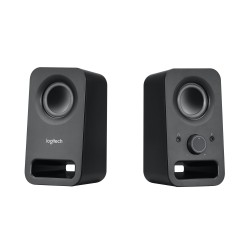 Logitech Z150 Speakers - 980-000814 - Compact 2.0 PC Speakers, 3W RMS, Black (3.5mm, AC Powered)