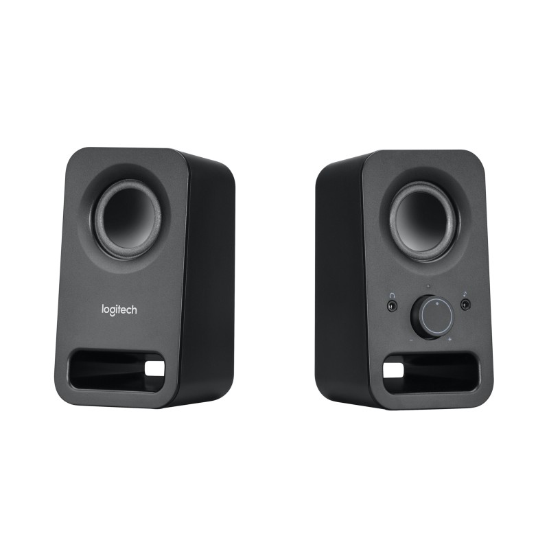 Logitech Z150 Speakers - 980-000814 - Compact 2.0 PC Speakers, 3W RMS, Black (3.5mm, AC Powered)