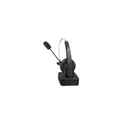 LogiLink Bluetooth Mono Headset - BT0059 - Black, On-ear, Boom Mic, Charging Stand, Bluetooth 5.0
