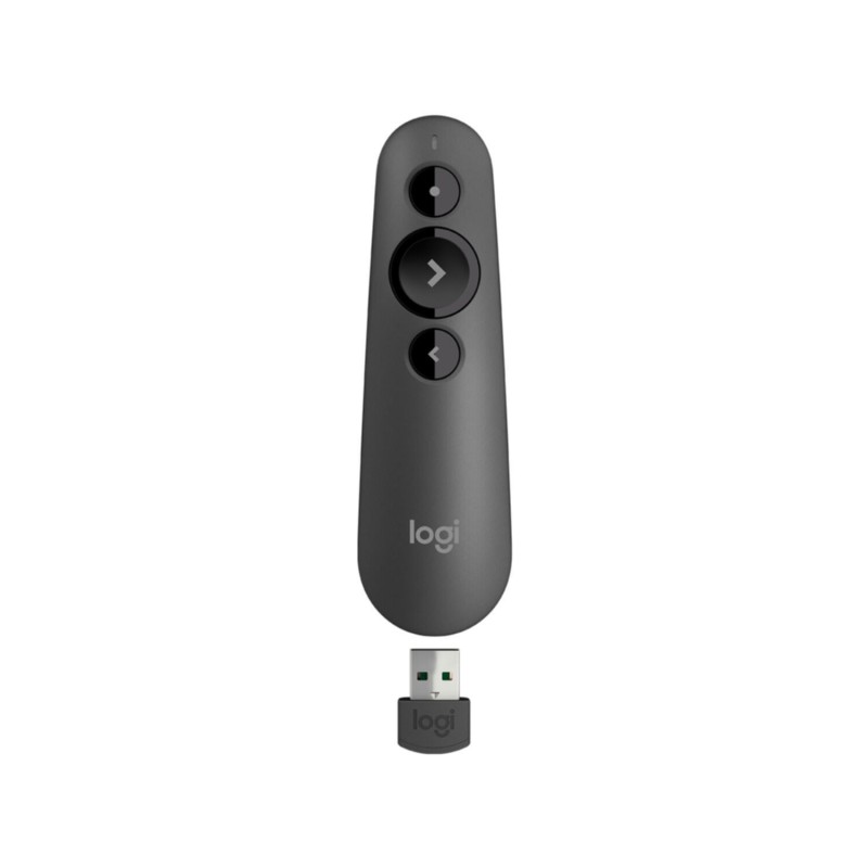 Logitech Wireless Laser Presenter R500s - 910-005843 - Graphite, 20 m Range, Red Laser, 3 Buttons