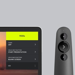 Logitech Wireless Laser Presenter R500s - 910-005843 - Graphite, 20 m Range, Red Laser, 3 Buttons