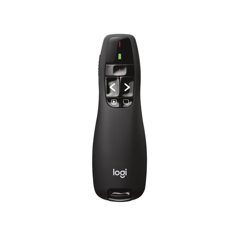 Logitech Wireless Presenter R400 - 910-001356 - Black, 2.4 GHz RF, Red Class 2 Laser, 15m Range, 5 Buttons