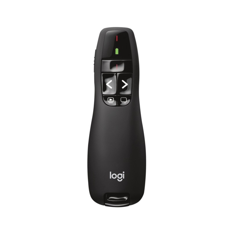 Logitech Wireless Presenter R400 - 910-001356 - Black, 2.4 GHz RF, Red Class 2 Laser, 15m Range, 5 Buttons