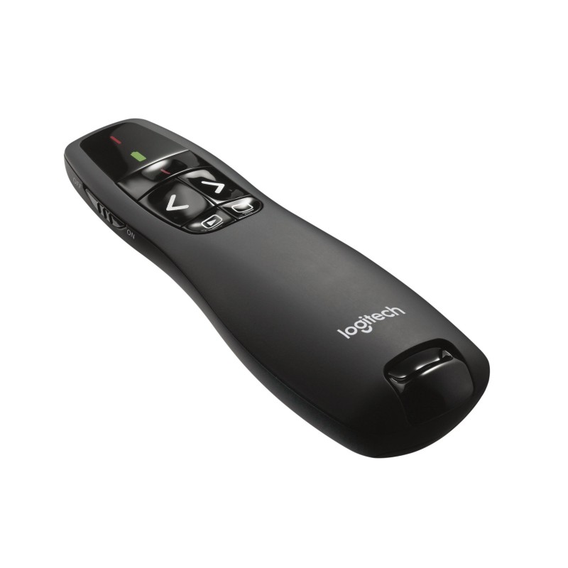 Logitech Wireless Presenter R400 - 910-001356 - Black, 2.4 GHz RF, Red Class 2 Laser, 15m Range, 5 Buttons