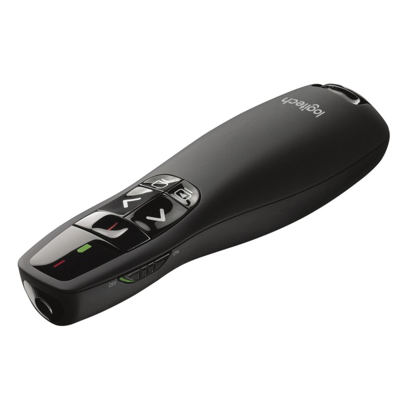 Logitech Wireless Presenter R400 - 910-001356 - Black, 2.4 GHz RF, Red Class 2 Laser, 15m Range, 5 Buttons