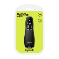 Logitech Wireless Presenter R400 - 910-001356 - Black, 2.4 GHz RF, Red Class 2 Laser, 15m Range, 5 Buttons