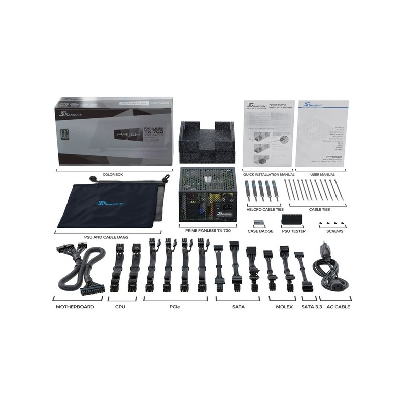 PRIME FANLESS TX-700 700W, PC power supply — Buy in Cyprus with Fast Delivery