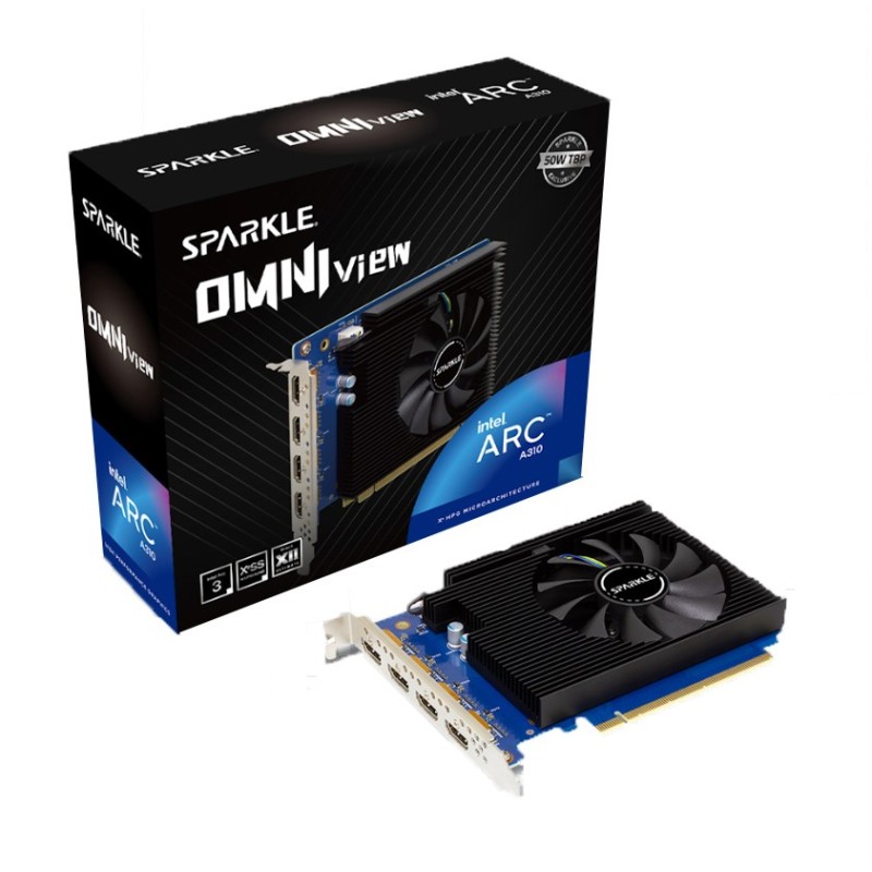 SPARKLE Intel ARC A310 Omni View - 4GB GDDR6, Blue/Black, PCIe 4.0 x16, 2340 MHz Boost — Buy in Cyprus with Fast Delivery