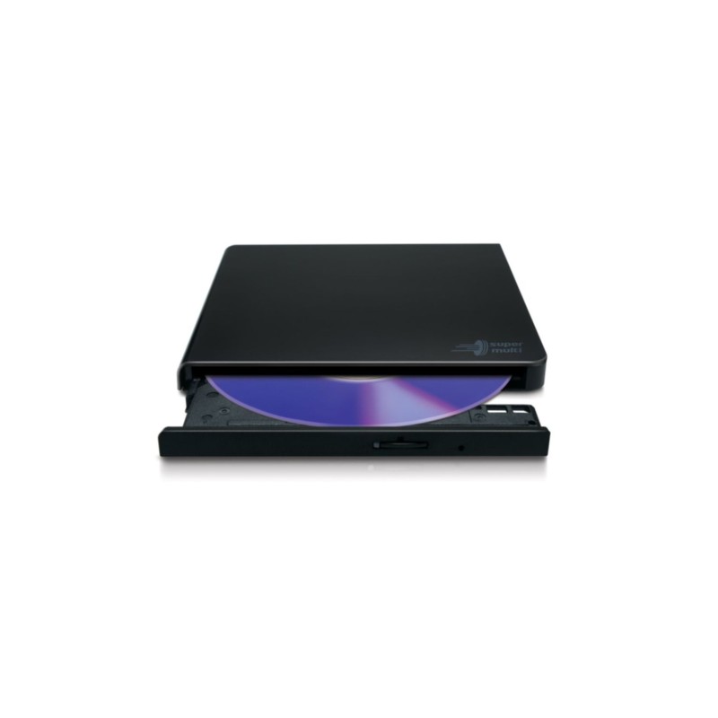 Slim External DVD Writer - HLDS GP57EB40 - Black, USB, M-DISC Support, Windows/Mac Compatible