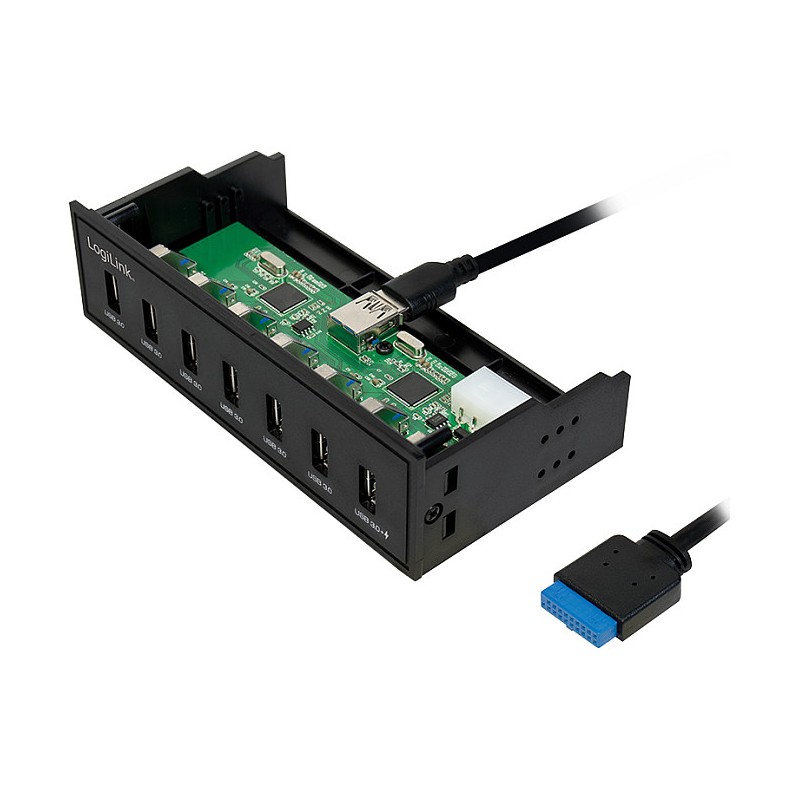 Logilink USB HUB 3.0. 7-Port. 5.25' intern + Schnelladeport — Buy in Cyprus with Fast Delivery