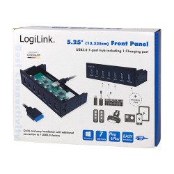Logilink USB HUB 3.0. 7-Port. 5.25' intern + Schnelladeport — Buy in Cyprus with Fast Delivery