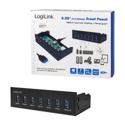 Logilink USB HUB 3.0. 7-Port. 5.25' intern + Schnelladeport — Buy in Cyprus with Fast Delivery