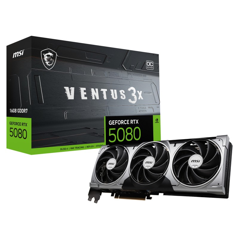 RTX 5080 16GB MSI Ventus 3X OC 16GB GDDR7 3 Fan — Buy in Cyprus with Fast Delivery