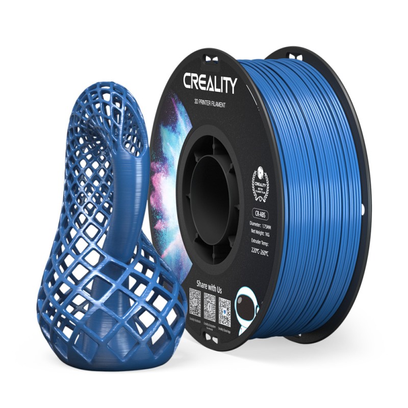 Creality CR-ABS Blue 3D Printer Filament, Large Object Stability, Tensile Str. 43MPA, 1 kg Spool1.75