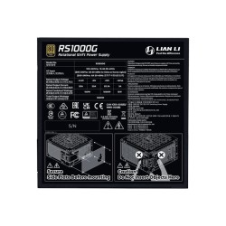 Lian Li RS1000G Black - 1000 Watt 80+ Gold PSU - 12V-2x6 Colored Cable - RS Hub - Fully Modular