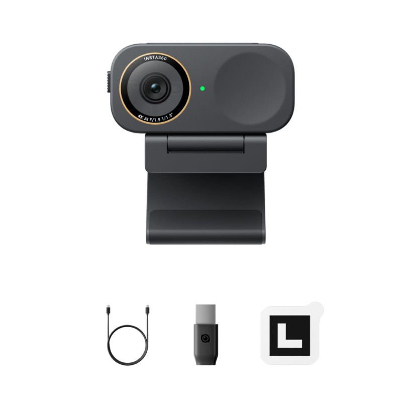 Insta360 Link 2C Pro Black - 4K, HDR, AI Noise Canceling, AI Track-Frame, Dual Mic Webcam — Buy in Cyprus with Fast Delivery