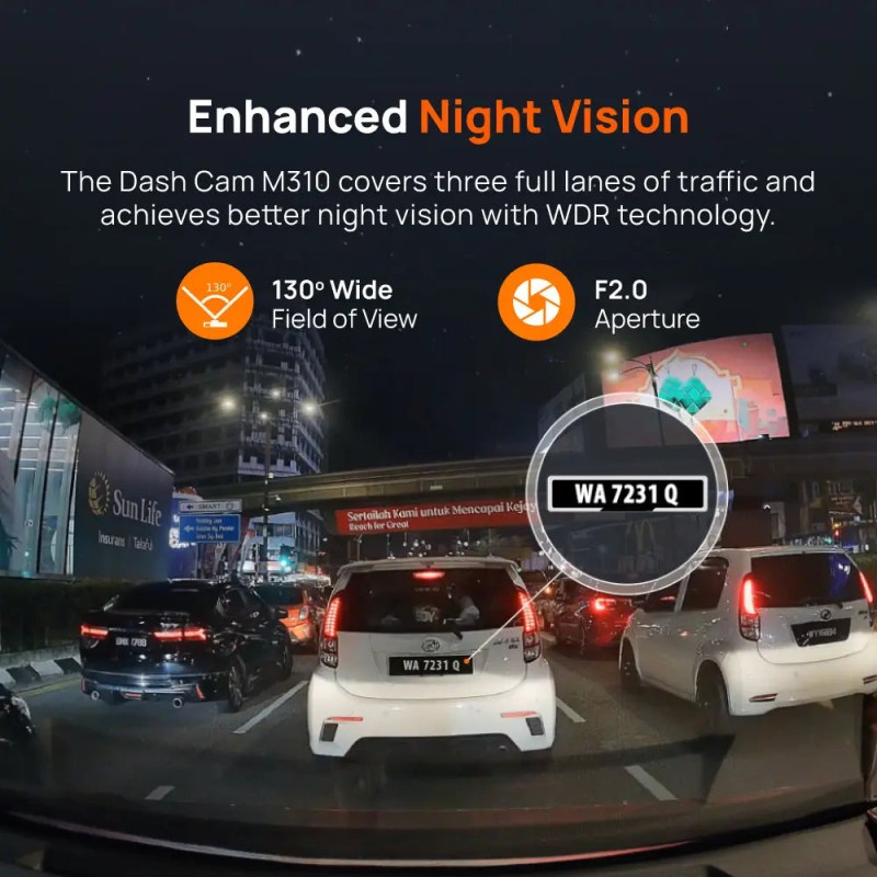 70mai M310 Plus 2k Dash Cam - 2k resolution 2560 x 1440 — Buy in Cyprus with Fast Delivery