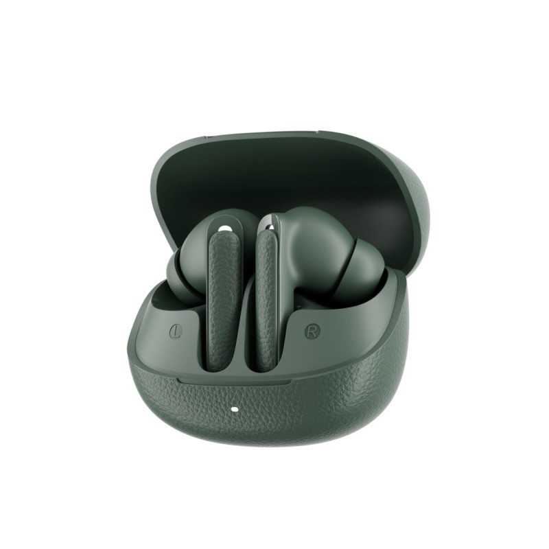 QCY Buds ANC Green (HT15)- 45db ANC TWS Earbuds 35h 5 mic ENC, ear-canal adaptive tech, leather case