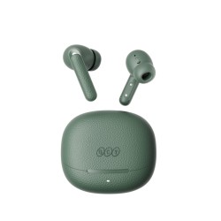 QCY Buds ANC Green (HT15)- 45db ANC TWS Earbuds 35h 5 mic ENC, ear-canal adaptive tech, leather case