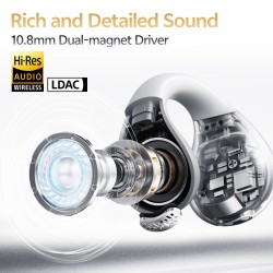 QCY Crossky C30S Black (QT33S) Open Ear BT6.0 LDAC AAC SBC Earbuds 40h Call noise AI cancelation Dua