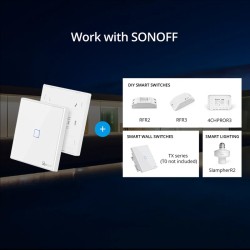 Sonoff T2EU1C-RF Smart Wall Touch Switch 1-Button White — Buy in Cyprus with Fast Delivery