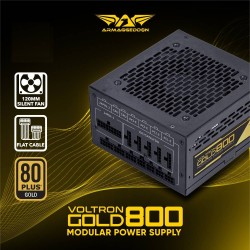 Armaggeddon VOLTRON GOLD 800 Gaming PSU 800W Modular & Certified 80+ Black — Buy in Cyprus with Fast Delivery