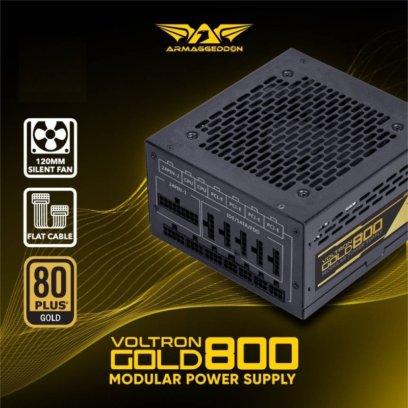 Armaggeddon VOLTRON GOLD 800 Gaming PSU 800W Modular & Certified 80+ Black — Buy in Cyprus with Fast Delivery