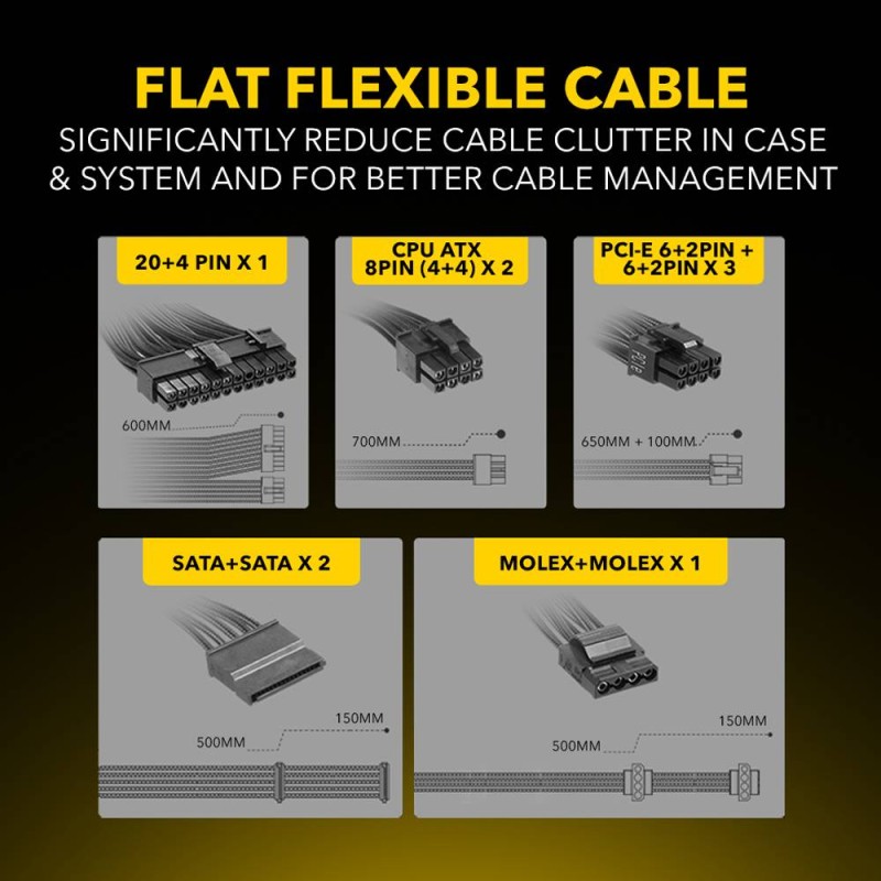 Armaggeddon VOLTRON GOLD 800 Gaming PSU 800W Modular & Certified 80+ Black — Buy in Cyprus with Fast Delivery