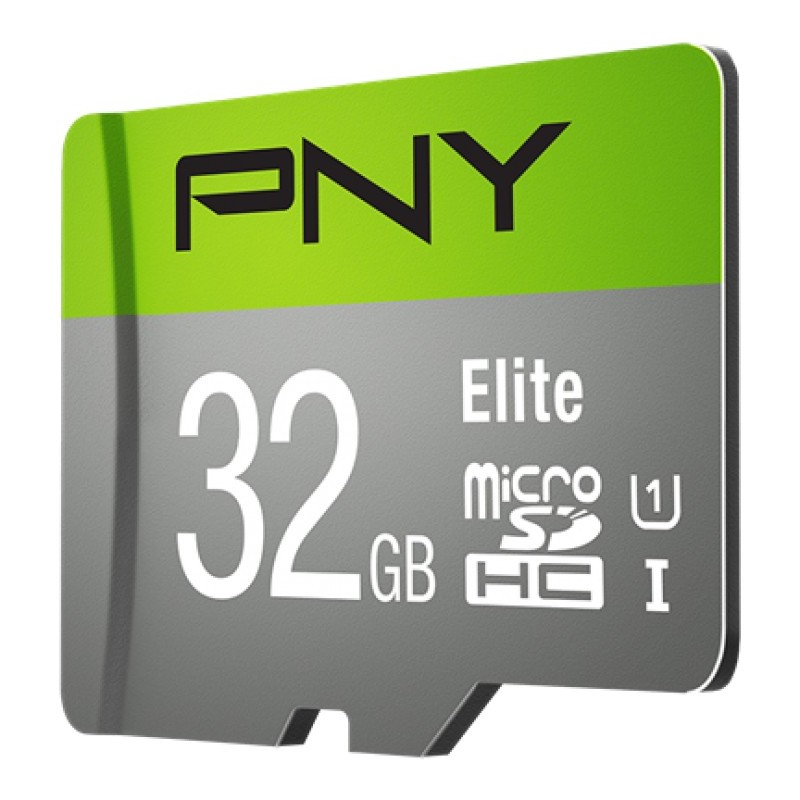 PNY Elite microSDHC 32GB - Class 10 (U1) - Green/Grey — Buy in Cyprus with Fast Delivery