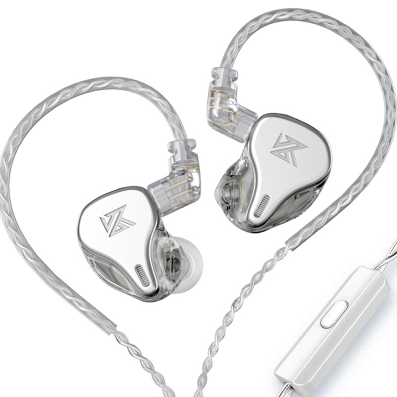 KZ DQ6 Silver With Mic - IEM 3,5 HBB Tuned Improved In Ear Monitor Earphones, 3DD Dynamic — Buy in Cyprus with Fast Delivery