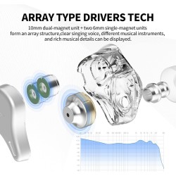 KZ DQ6 Silver With Mic - IEM 3,5 HBB Tuned Improved In Ear Monitor Earphones, 3DD Dynamic — Buy in Cyprus with Fast Delivery