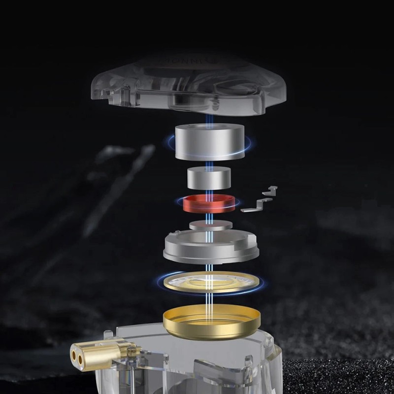 KZ EDX PRO Black No Mic - IEM 3,5 In Ear Monitor Earphones, 1DD Dynamic, HIFI bass, Noise Cancelling