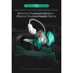 KZ ZST X Black With Mic - IEM 3,5 In Ear Monitor Earphones, Dynamic Hybrid Dual Driver 1BA+1DD, 2x