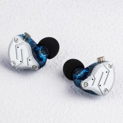 KZ ZS10 PRO Blue No Mic - IEM 3,5 Musician In Ear Monitor Earphones, 4BA+1DD 5 Driver 10mm, metal