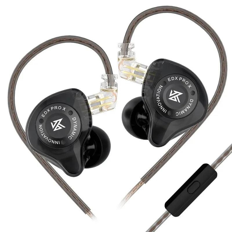 KZ EDX PRO Black Mic - IEM 3,5 In Ear Monitor Earphones, 1DD Dynamic, HIFI bass, Noise Cancelling, I