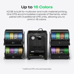 CREALITY K2 SE COMBO - with CFS FDM Semi Enclosed 3d Printer 500mm s multicolor 220x215x245mm