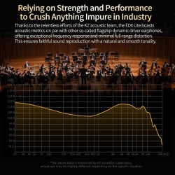 KZ EDX LITE Transparent Grey NO MIC - IEM 3,5 In Ear Monitor Earphones, Super-Linear, HIFI bass, Noi