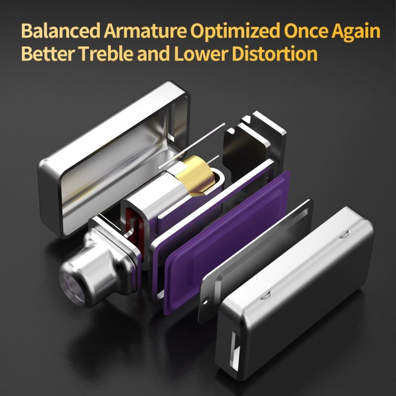 KZ ZSN PRO 2 SIlver With Mic - IEM 3,5 In Ear Monitor Earphones, Hybrid 1BA+1DD 10mm, metal, HIFI ba