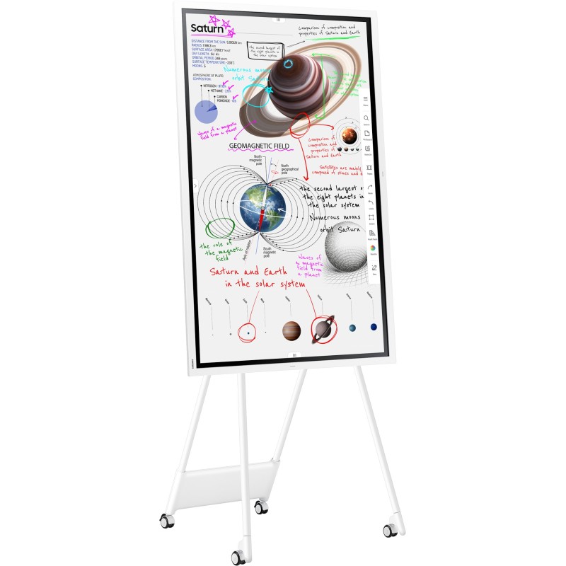 Samsung Flip Pro WM65B - 65" 4K UHD (3840x2160) MultiTouch Display, Tizen, 32GB, USB-C/HDMI/DP, White/Grey