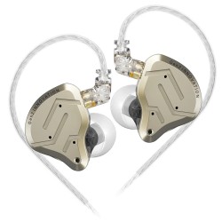 KZ ZSN PRO 2 Gold No Mic - IEM 3,5 In Ear Monitor Earphones, Hybrid 1BA+1DD 10mm, metal, HIFI bass,